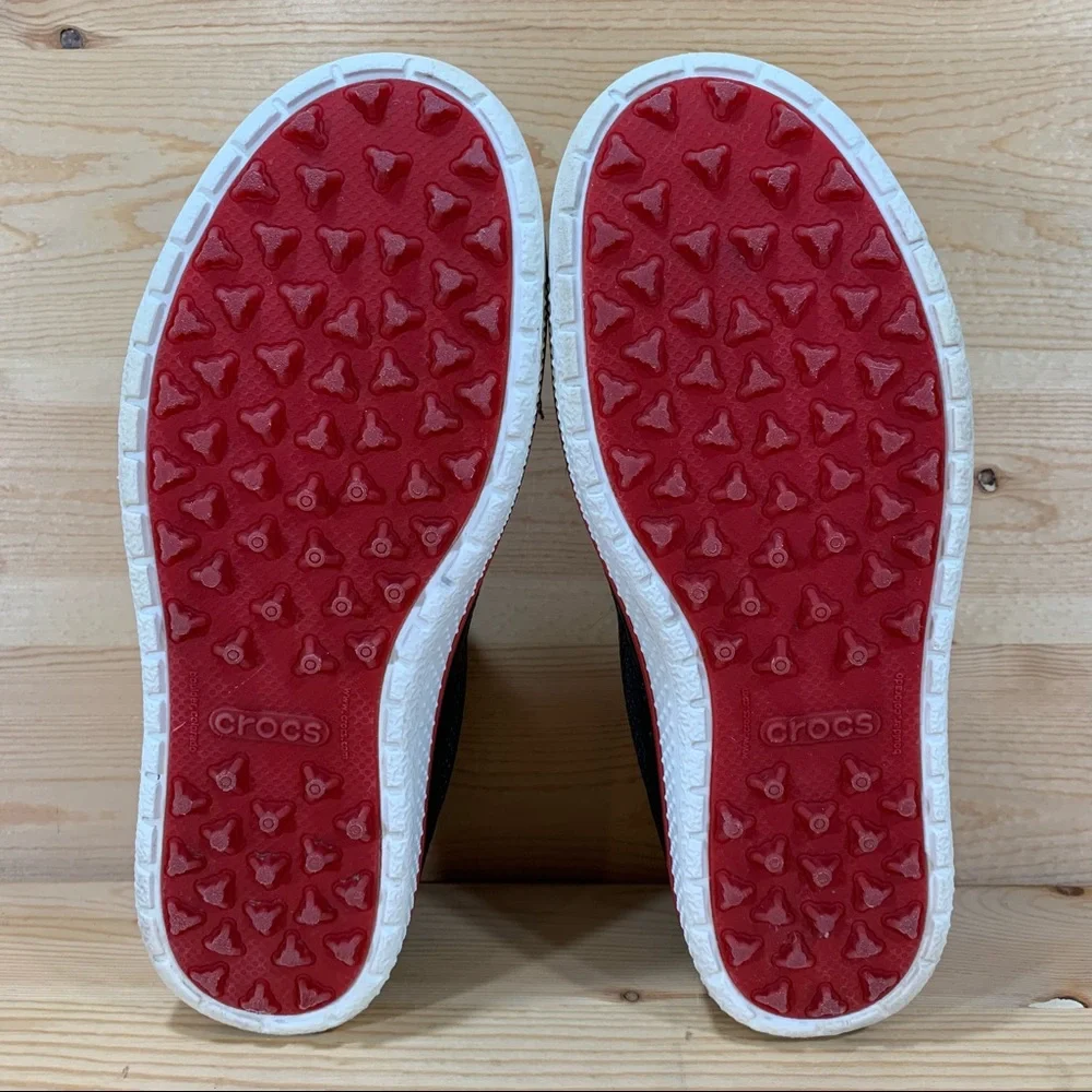 Crocs Hank Haney Drayden Golf Shoes Spikeless Men’s 7 Black Red White